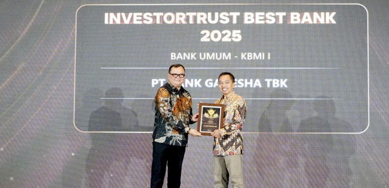 Bank Ganesha Raih Penghargaan Investor Trust Best Bank 2025