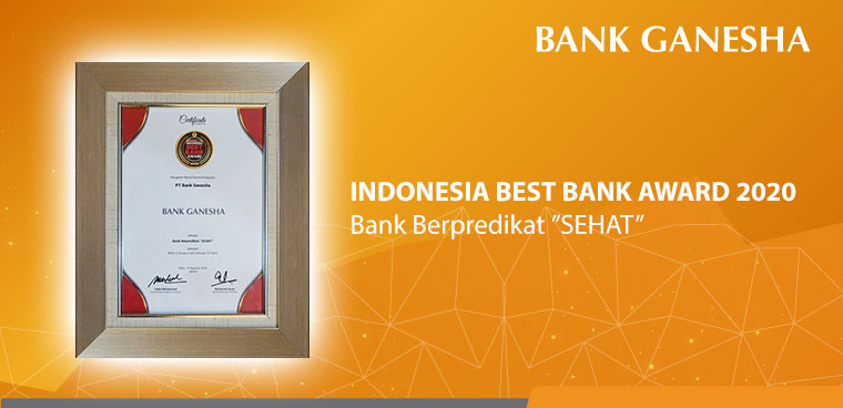 Bank Ganesha mendapatkan Indonesia Best Bank Award 2020