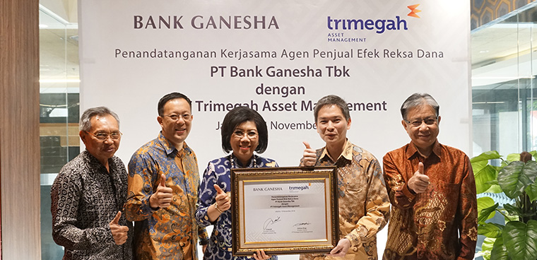 Bank Ganesha Menandatangani Perjanjian Kerjasama Dengan Trimegah AM