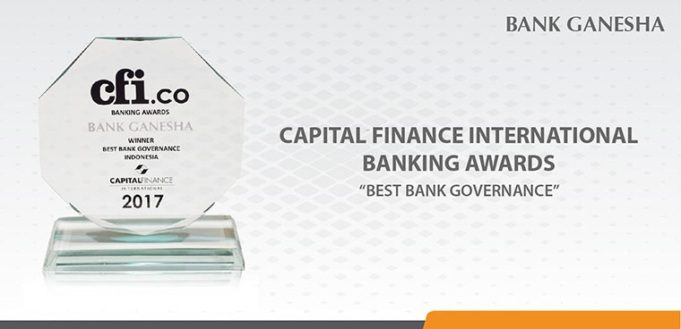 Bank Ganesha Dianugerahi Best Bank Governance dari Capital Finance International Banking Awards